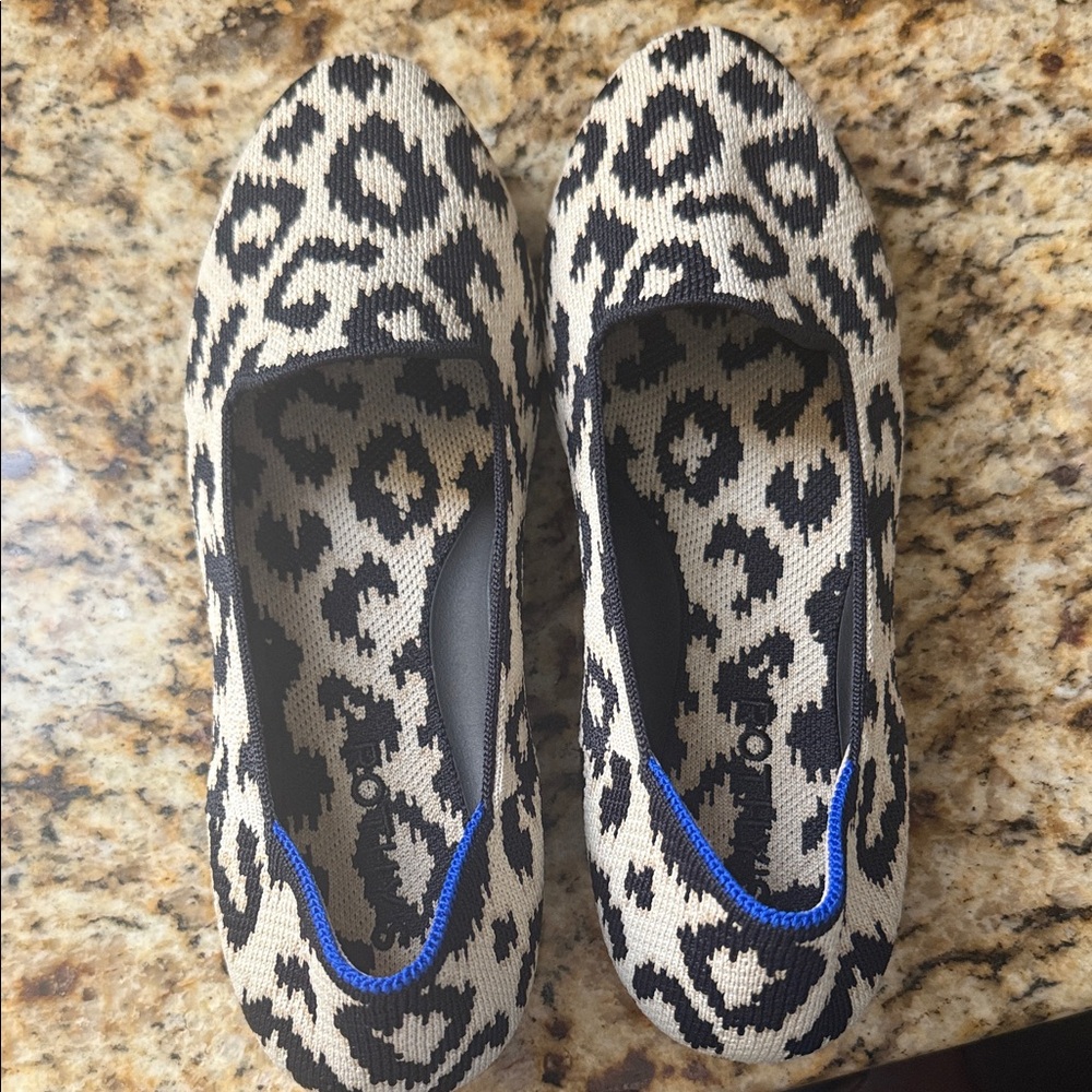 Rothy's Black and Cream Patterned Flats